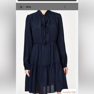 See By Chloe navy silk dress, comes with slip accompanying